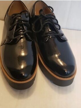 Black Patent Leather Women’s Chunky heel shoes